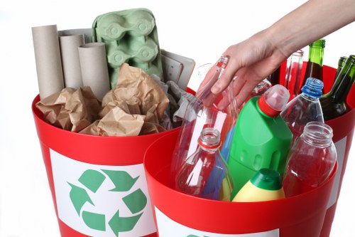 Soho business premises with waste containers